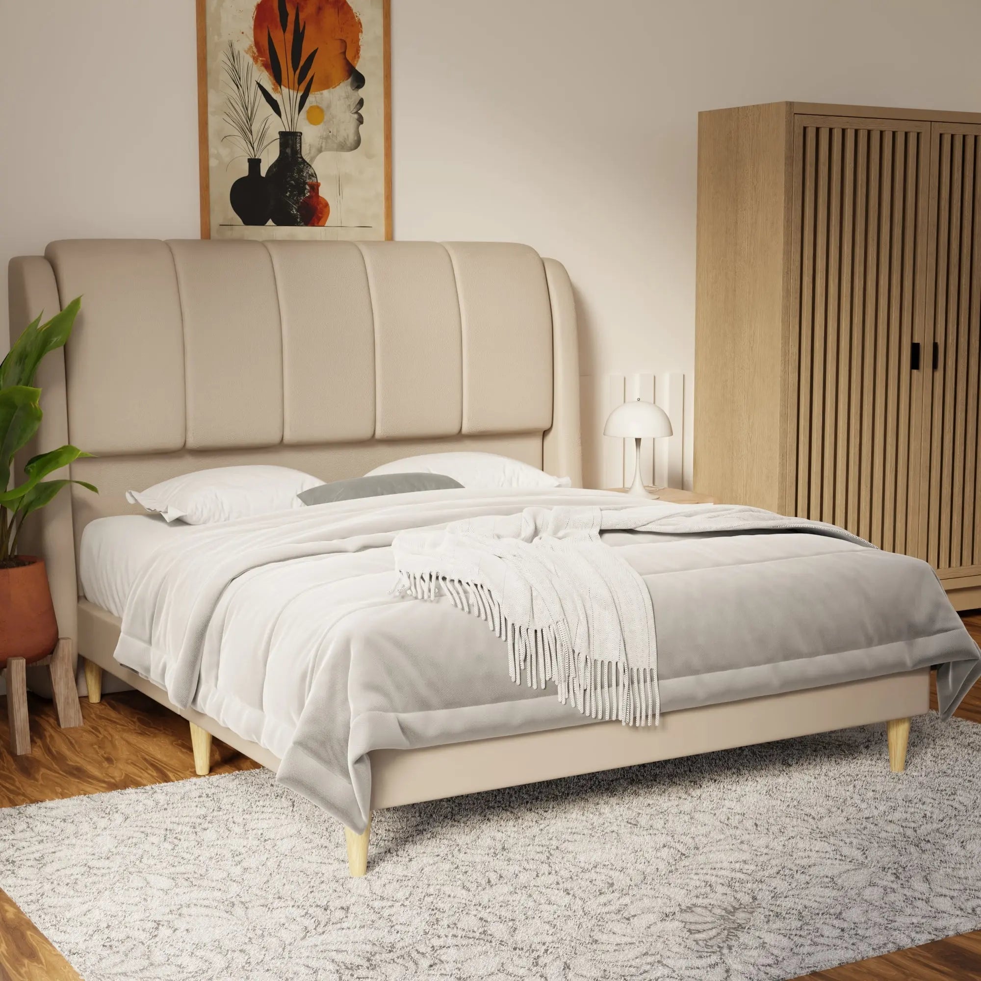 Brinley Faux Leather Bed Frame (Pet Friendly) by Somnuz