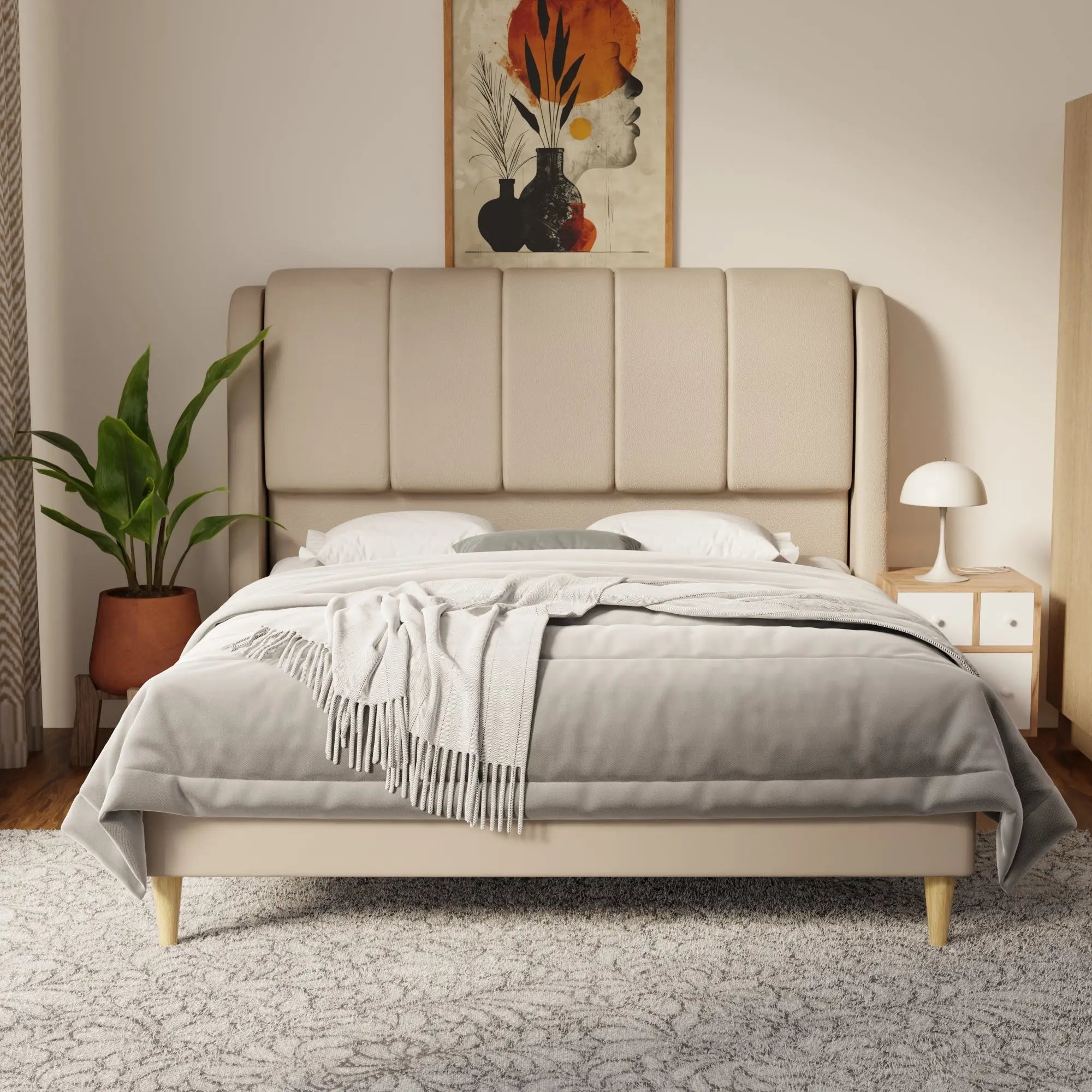 Brinley Faux Leather Bed Frame (Pet Friendly) by Somnuz