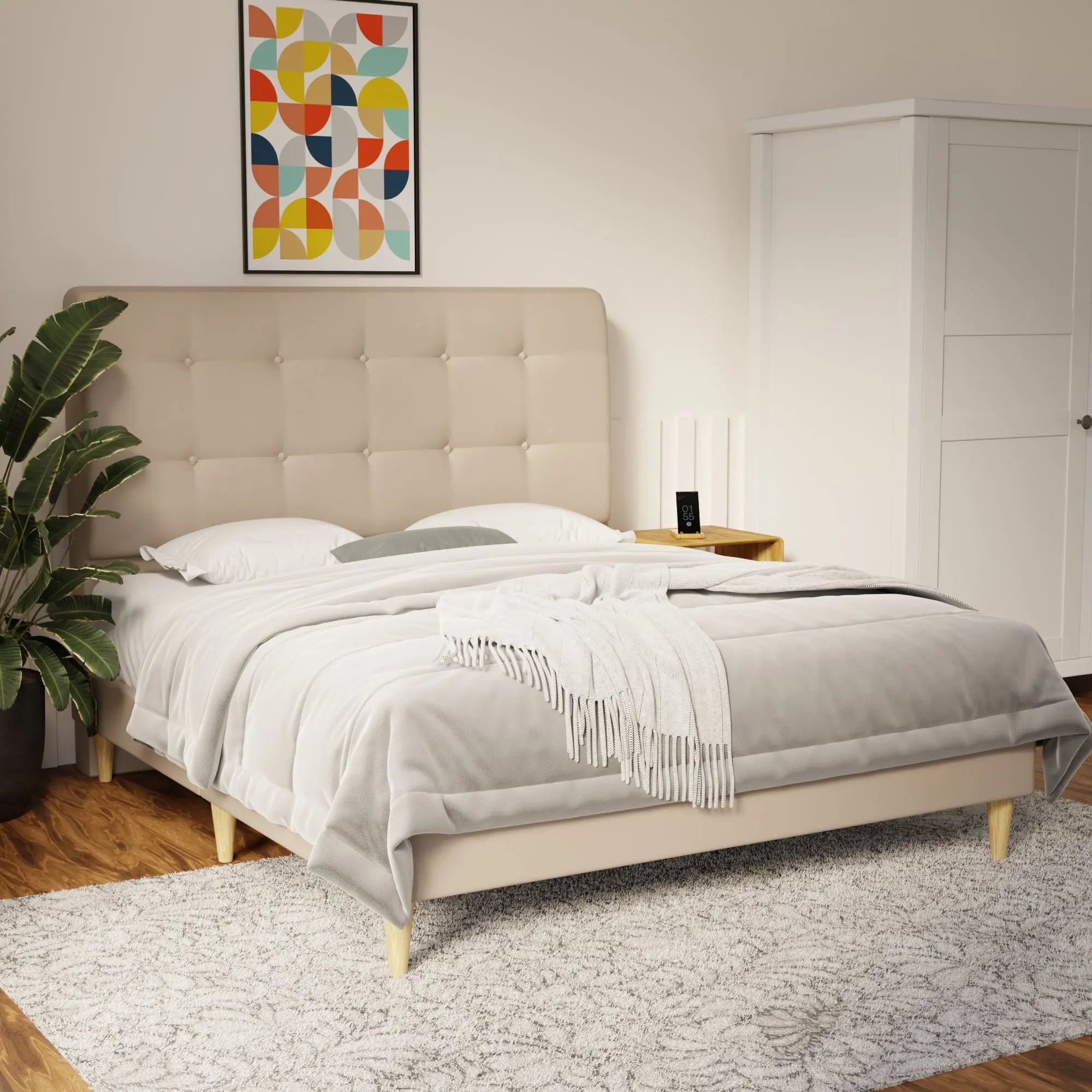 Endora Faux Leather Bed Frame (Pet Friendly) by Somnuz