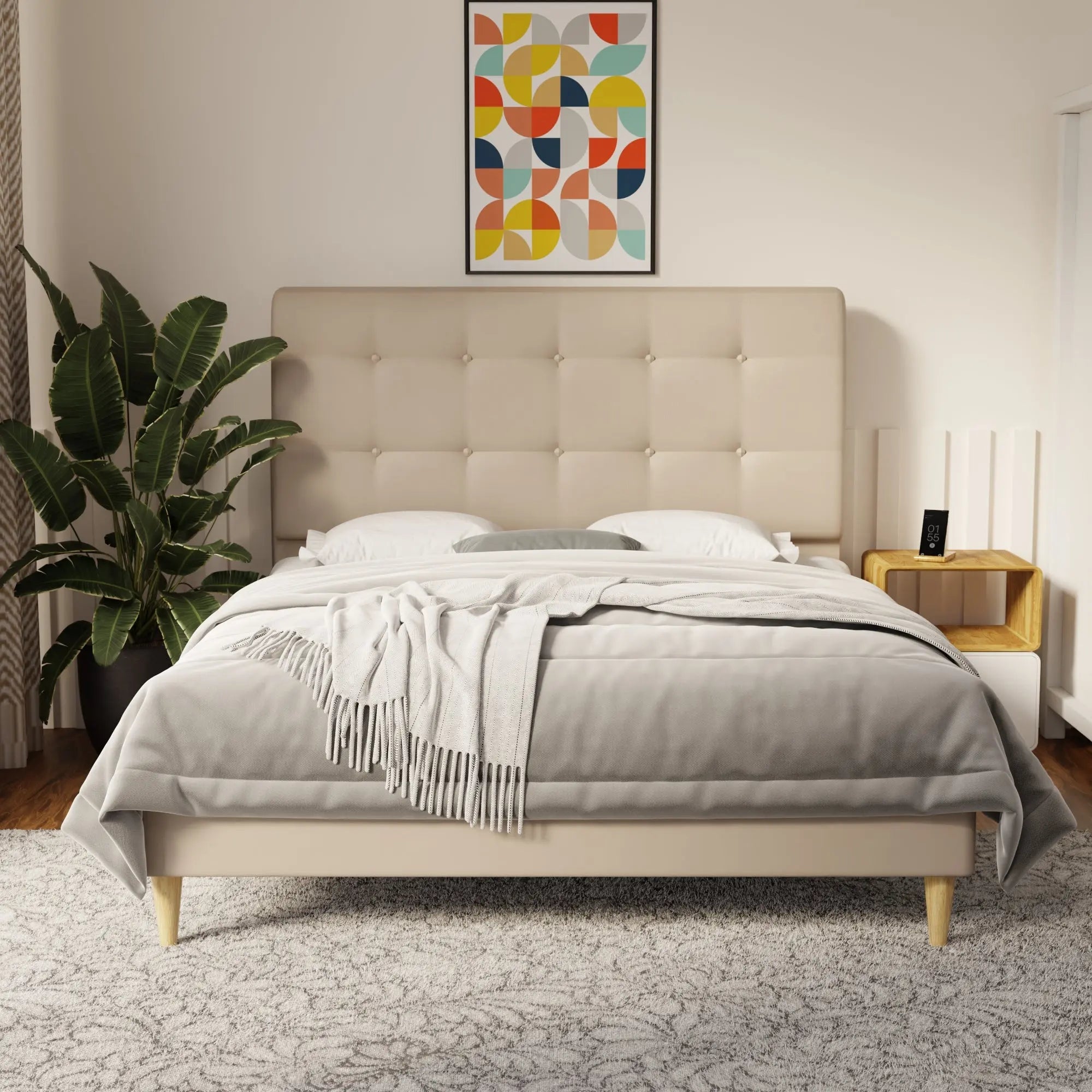 Endora Faux Leather Bed Frame (Pet Friendly) by Somnuz