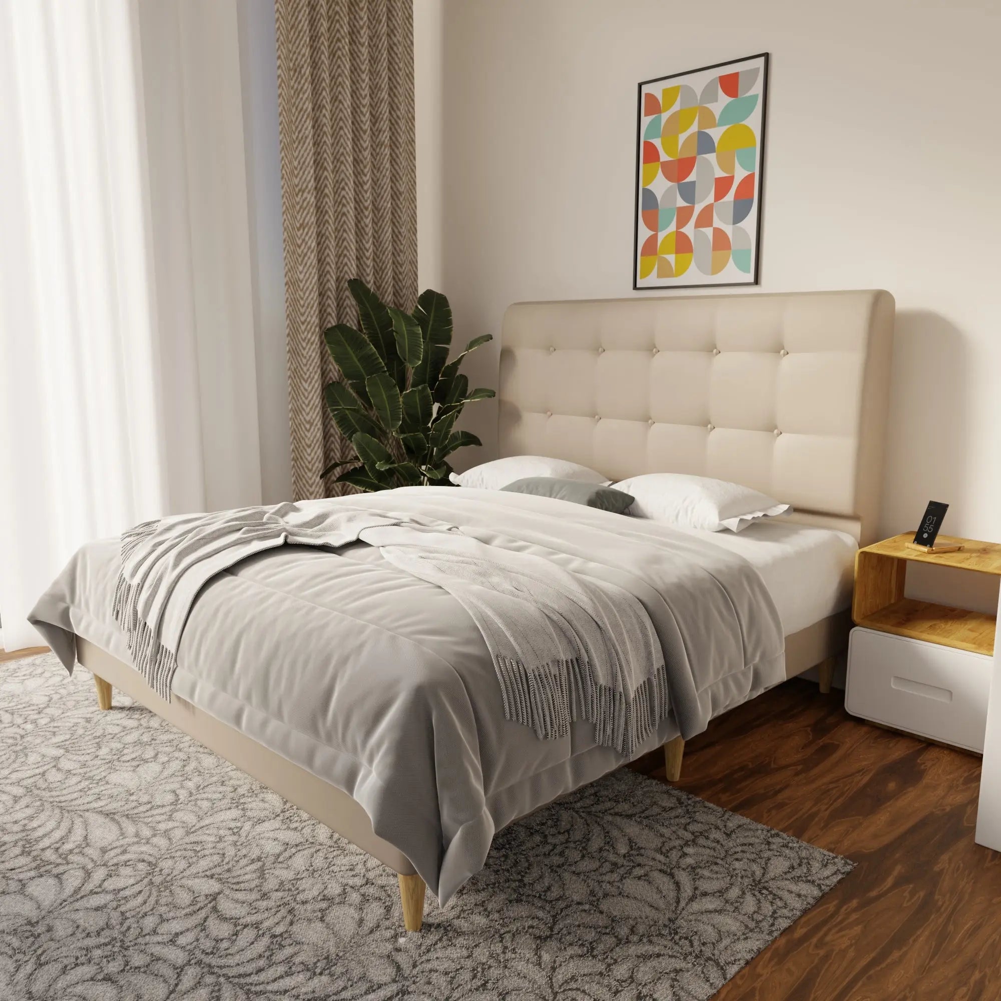 Endora Faux Leather Bed Frame (Pet Friendly) by Somnuz