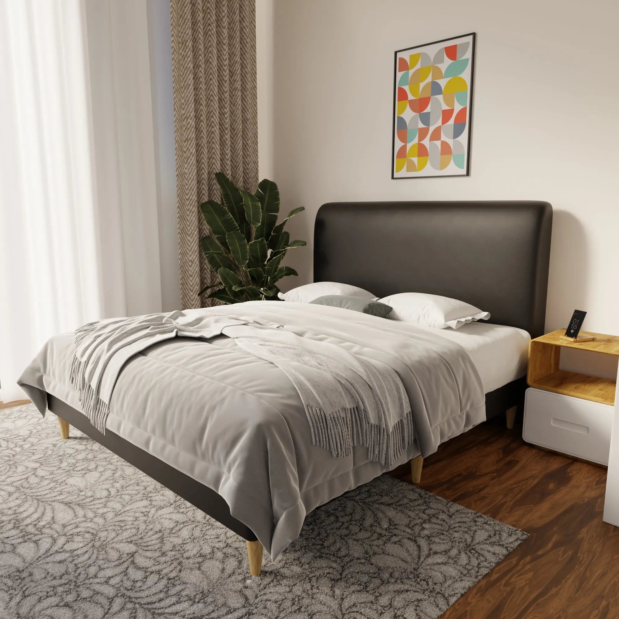 Vintaro Faux Leather Bed Frame (Pet Friendly) by Somnuz