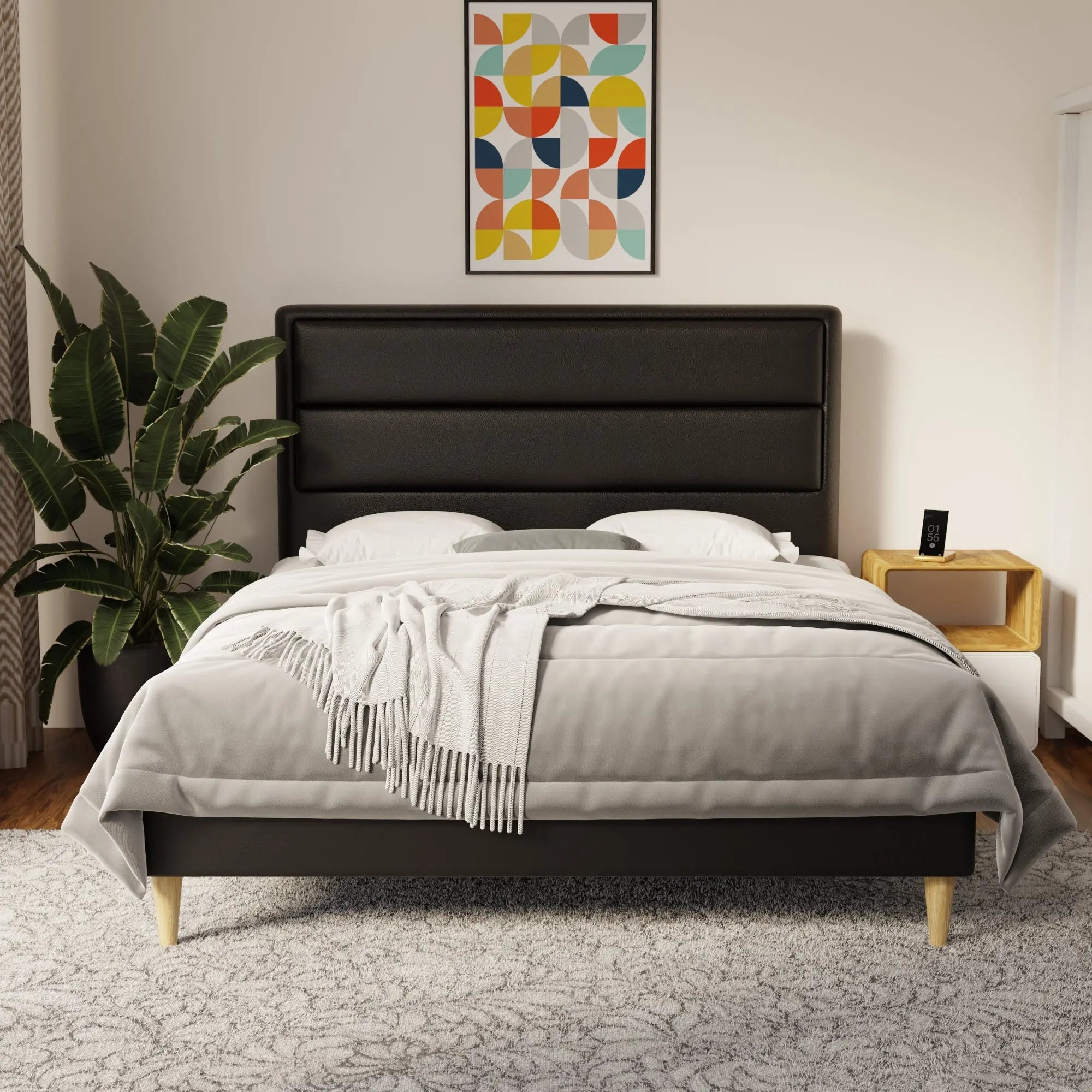 Zorvain Faux Leather Bed Frame (Pet Friendly) by Somnuz