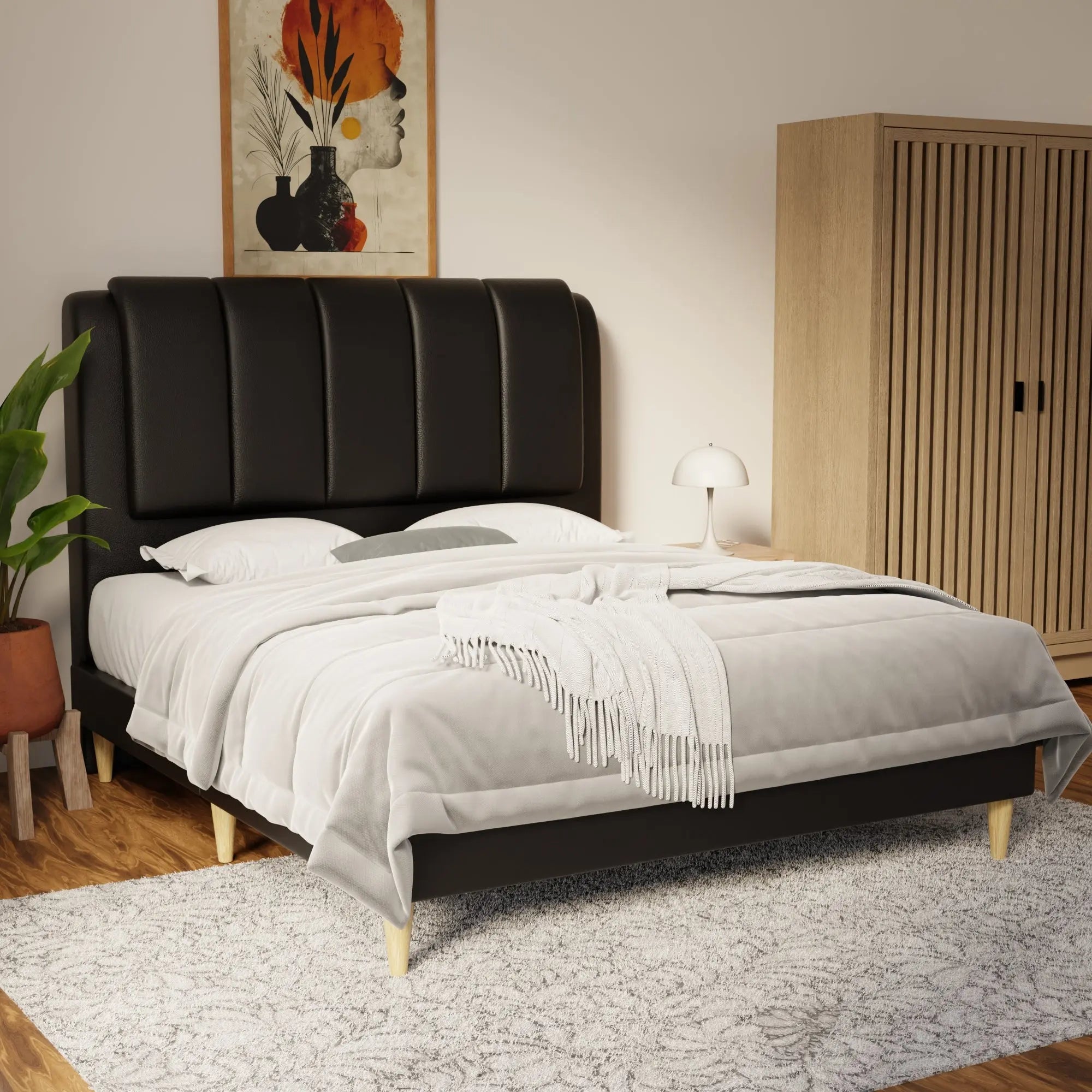 Asteron Faux Leather Bed Frame (Pet Friendly) by Somnuz