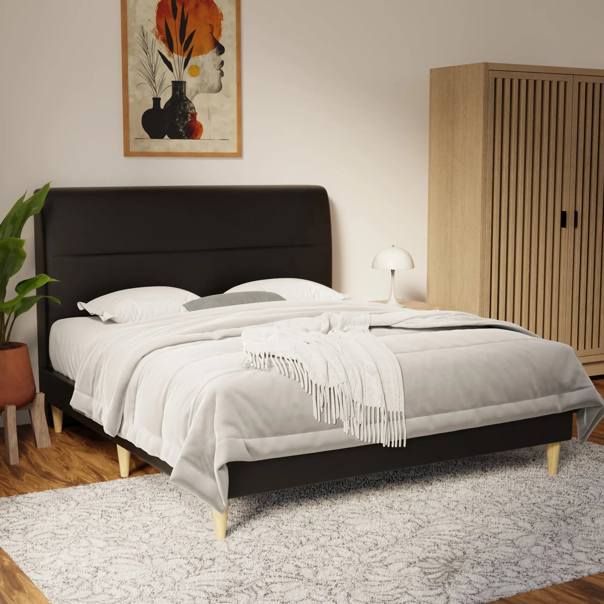 Lysara Faux Leather Bed Frame (Pet Friendly) by Somnuz