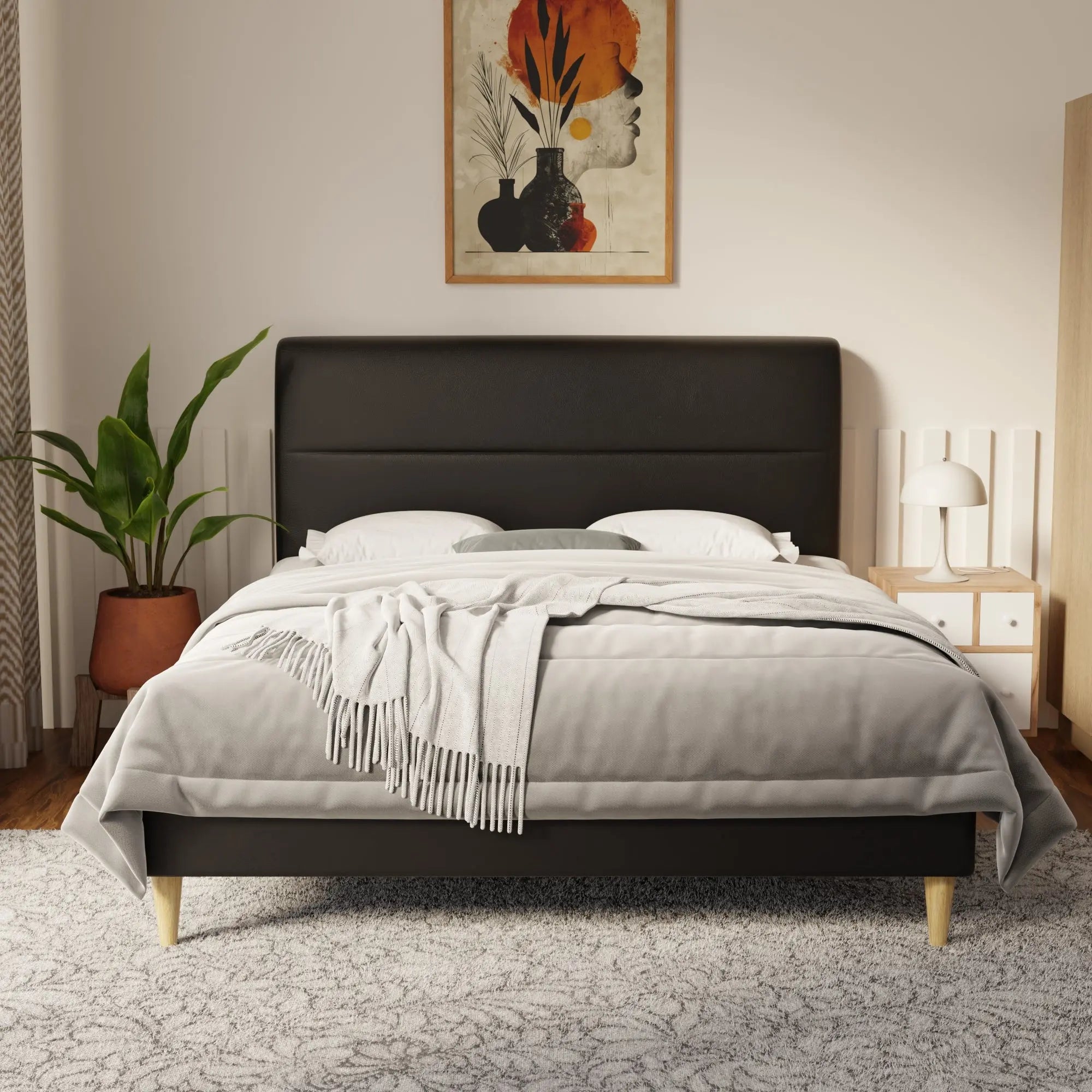 Lysara Faux Leather Bed Frame (Pet Friendly) by Somnuz
