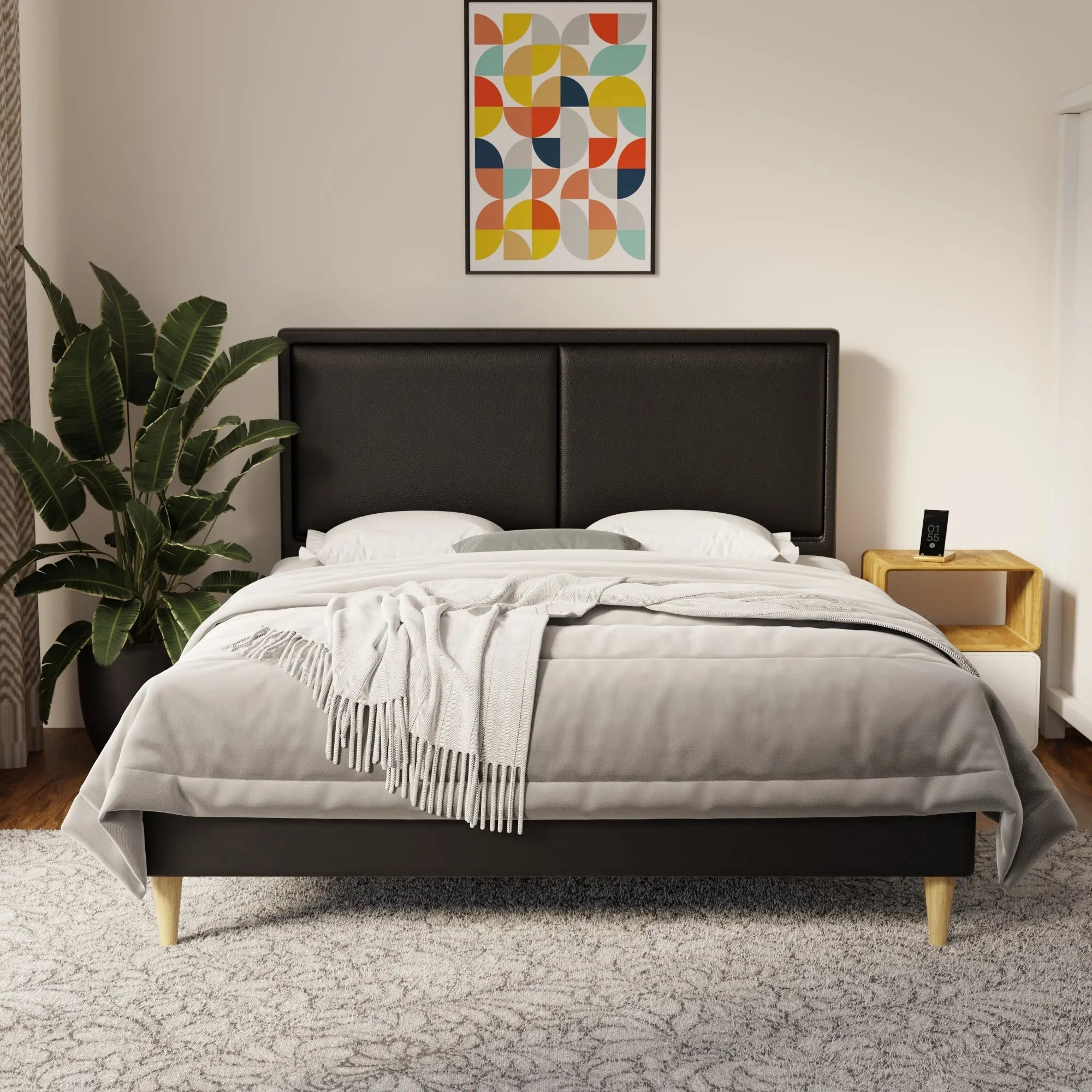 Bravelle Faux Leather Bed Frame (Pet Friendly) by Somnuz