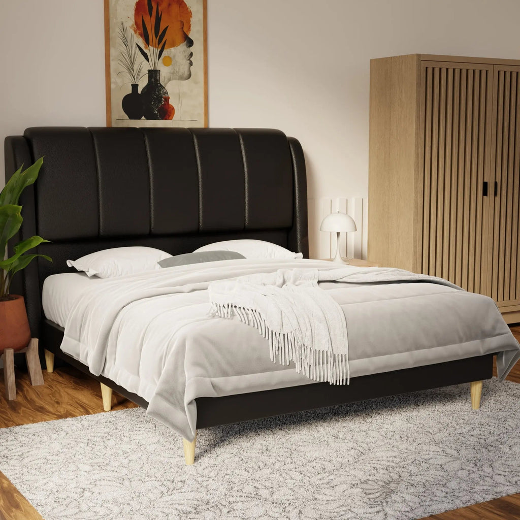 Brinley Faux Leather Bed Frame (Pet Friendly) by Somnuz