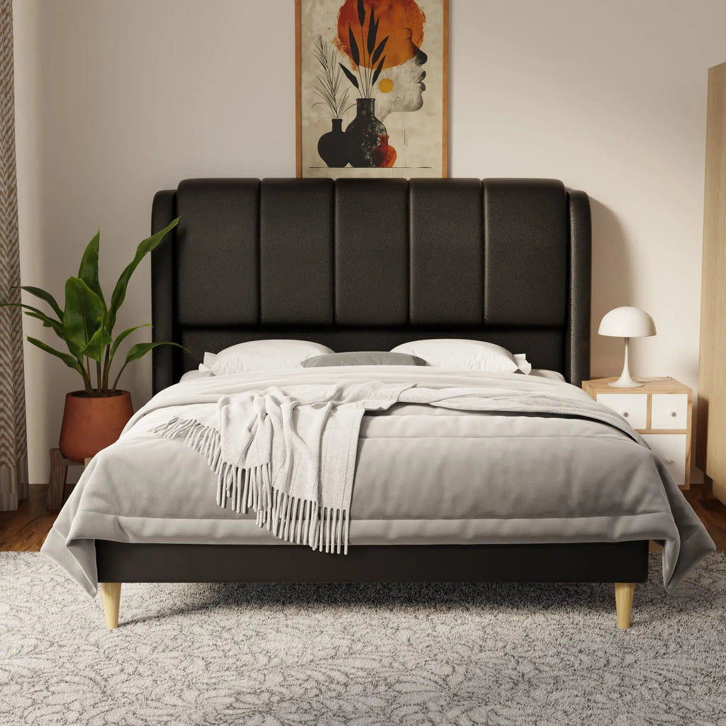 Brinley Faux Leather Bed Frame (Pet Friendly) by Somnuz