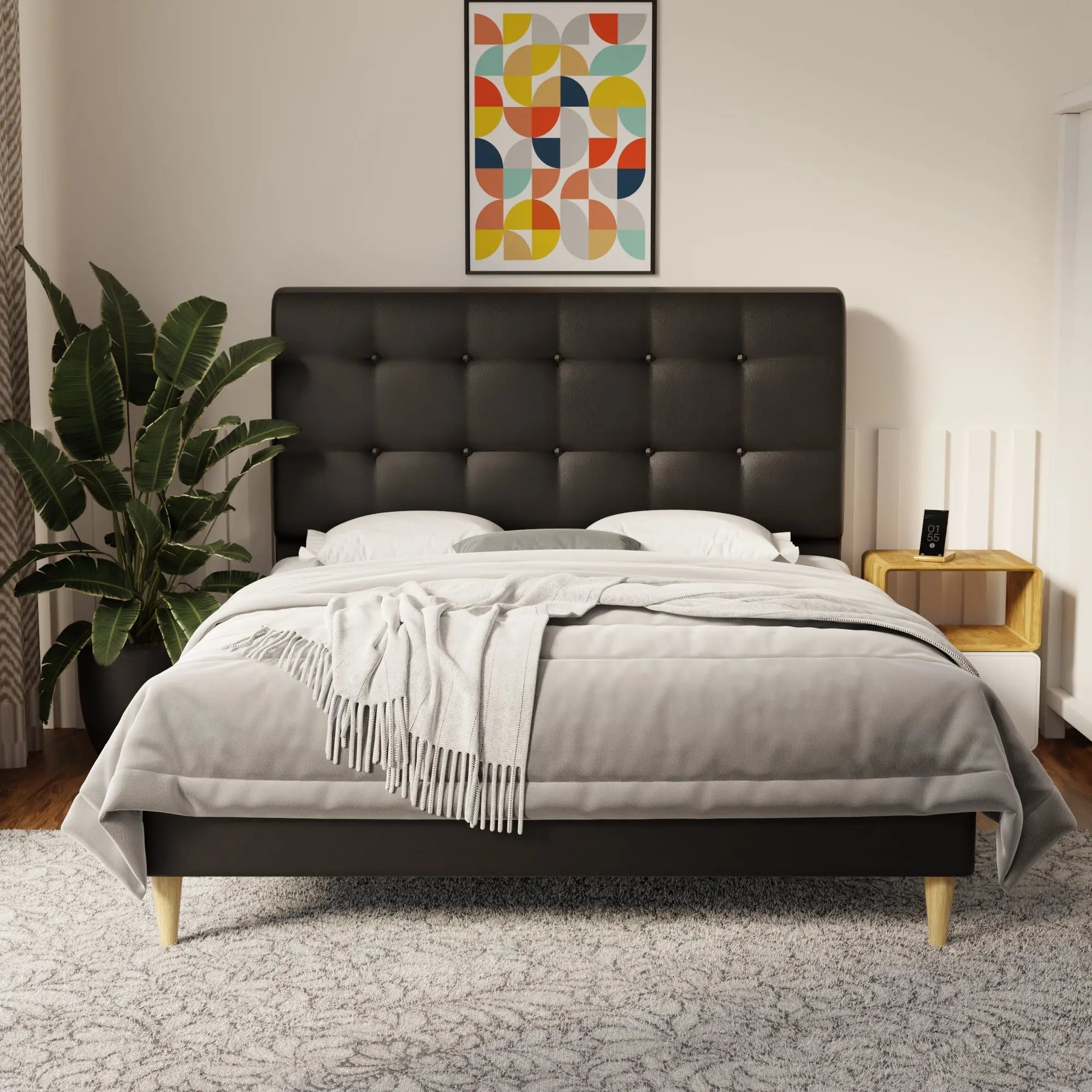 Endora Faux Leather Bed Frame (Pet Friendly) by Somnuz