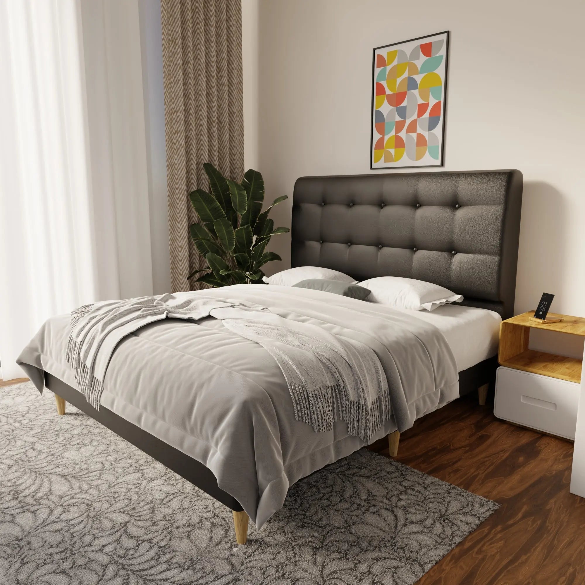 Endora Faux Leather Bed Frame (Pet Friendly) by Somnuz