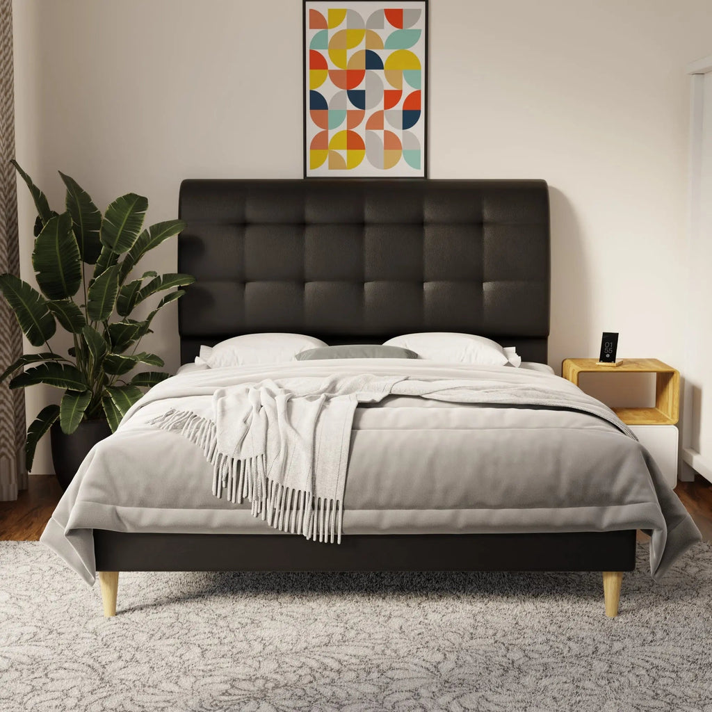 Haldor Faux Leather Bed Frame (Pet Friendly) by Somnuz