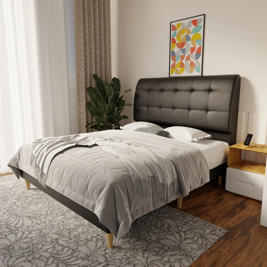 Haldor Faux Leather Bed Frame (Pet Friendly) by Somnuz