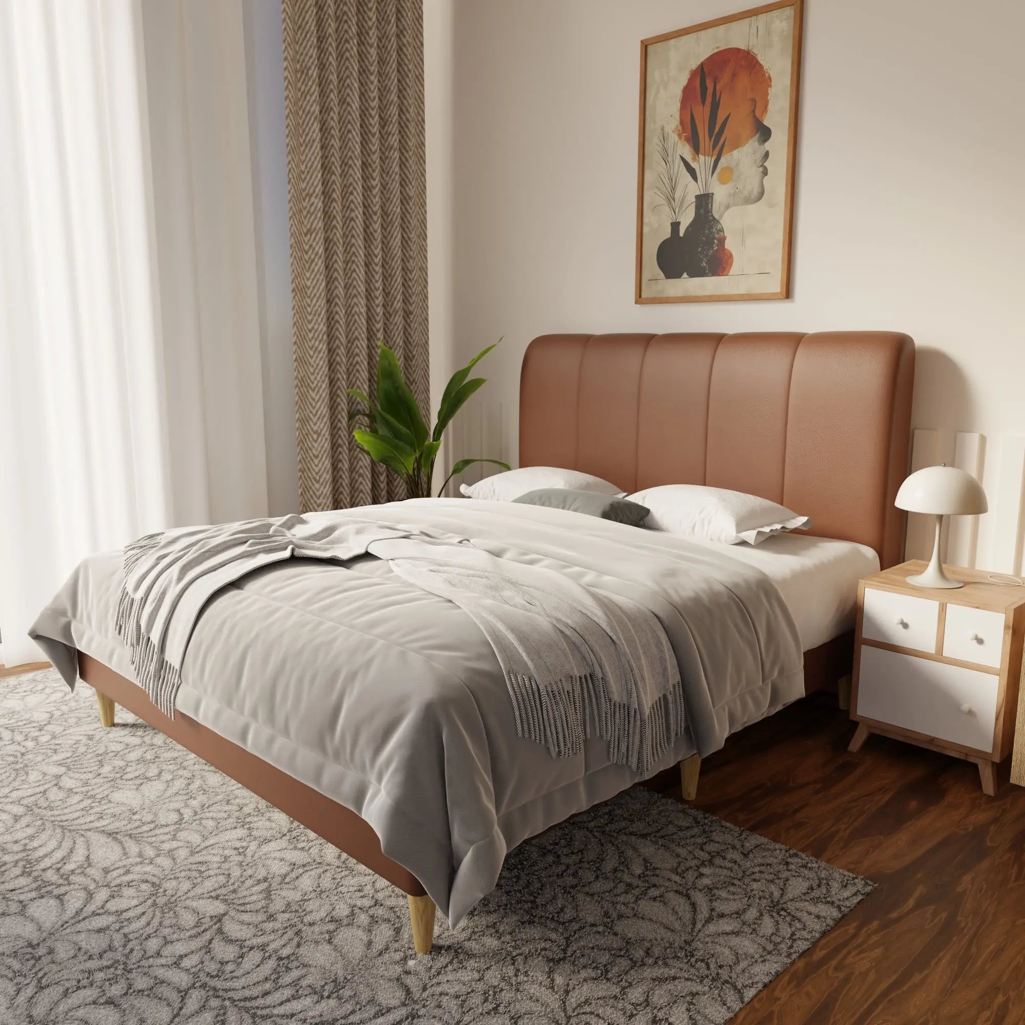 Caldrin Faux Leather Bed Frame (Pet Friendly) by Somnuz