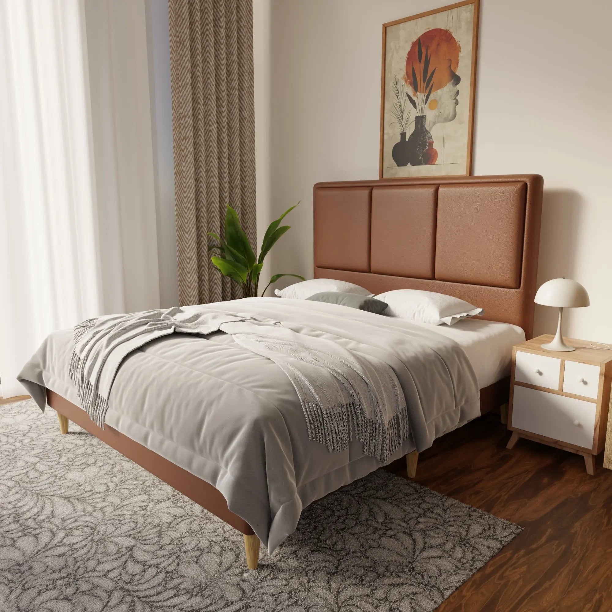 Velmira Faux Leather Bed Frame (Pet Friendly) by Somnuz
