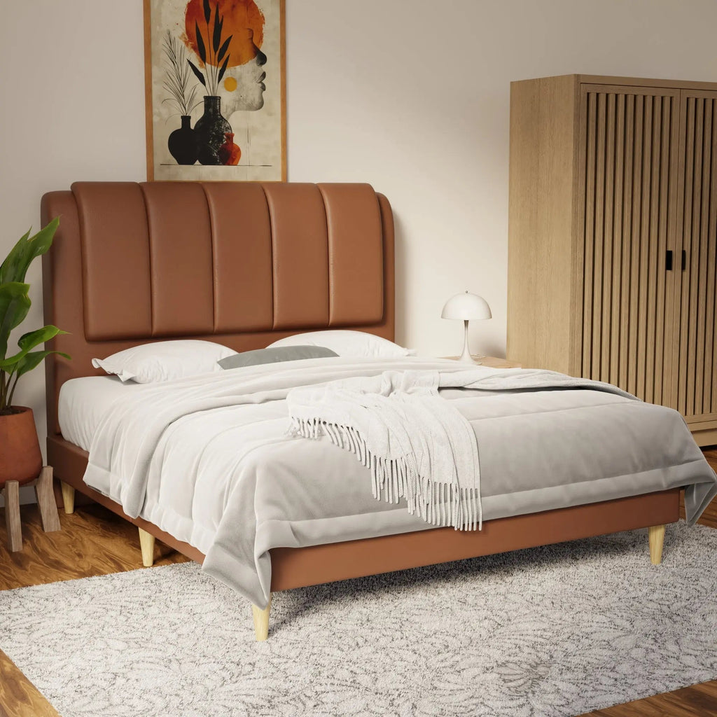 Asteron Faux Leather Bed Frame (Pet Friendly) by Somnuz