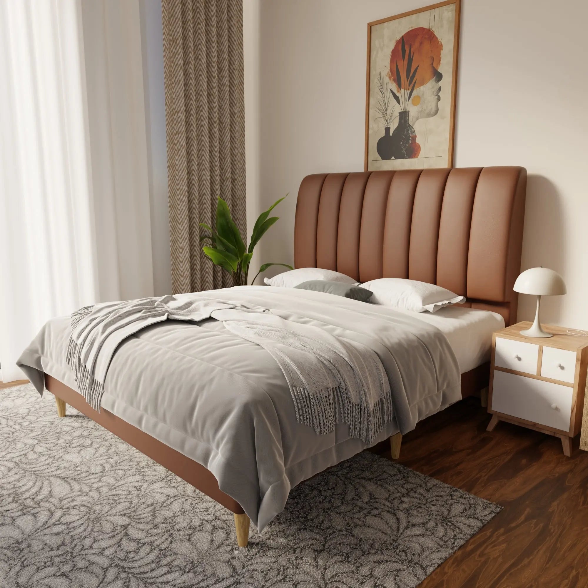 Trevino Faux Leather Bed Frame (Pet Friendly) by Somnuz