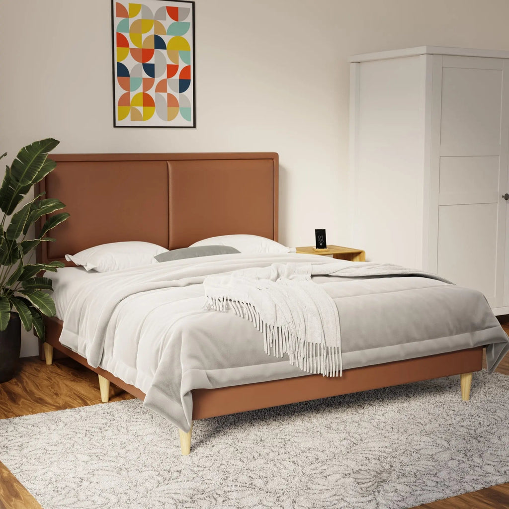 Bravelle Faux Leather Bed Frame (Pet Friendly) by Somnuz