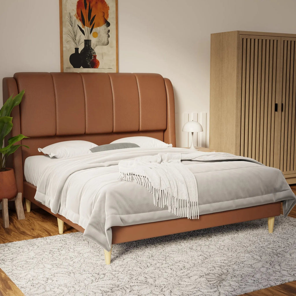 Brinley Faux Leather Bed Frame (Pet Friendly) by Somnuz