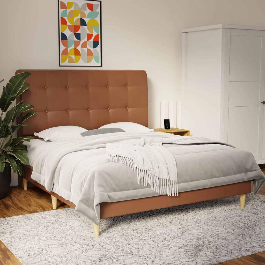 Endora Faux Leather Bed Frame (Pet Friendly) by Somnuz