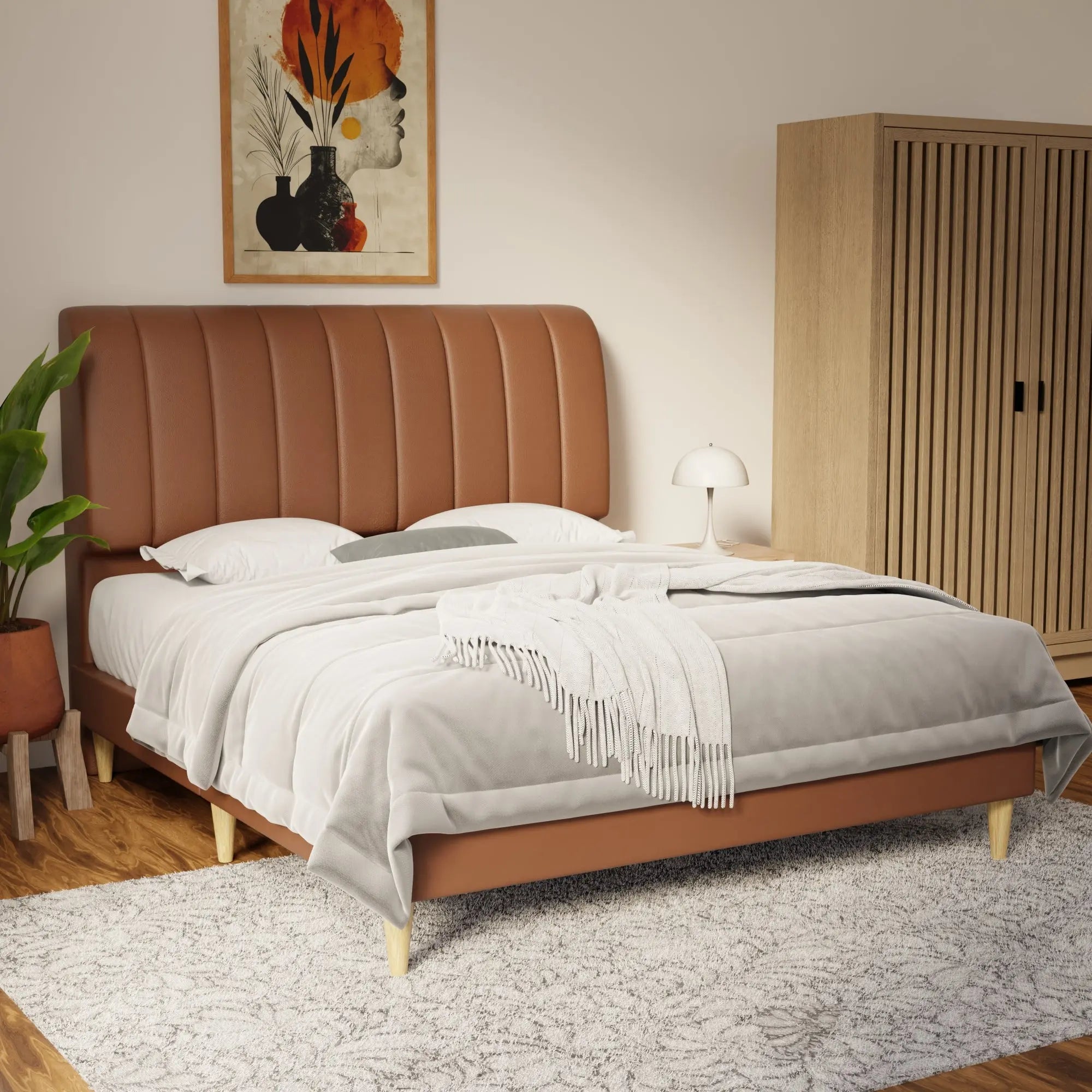 Kuro Faux Leather Bed Frame (Pet Friendly) by Somnuz