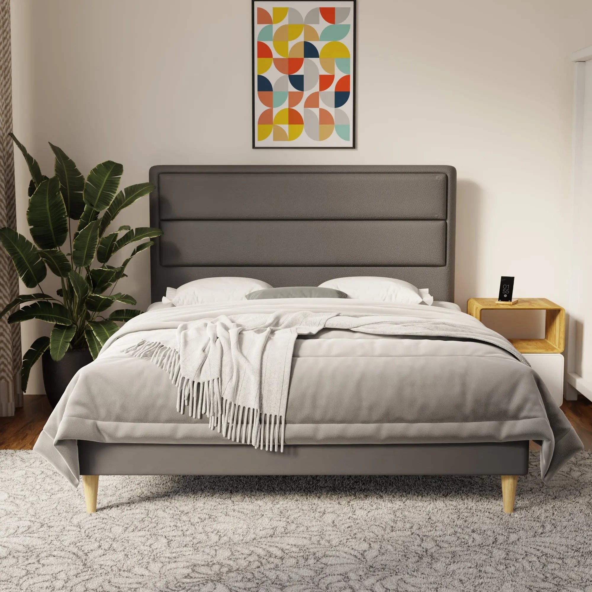 Zorvain Faux Leather Bed Frame (Pet Friendly) by Somnuz