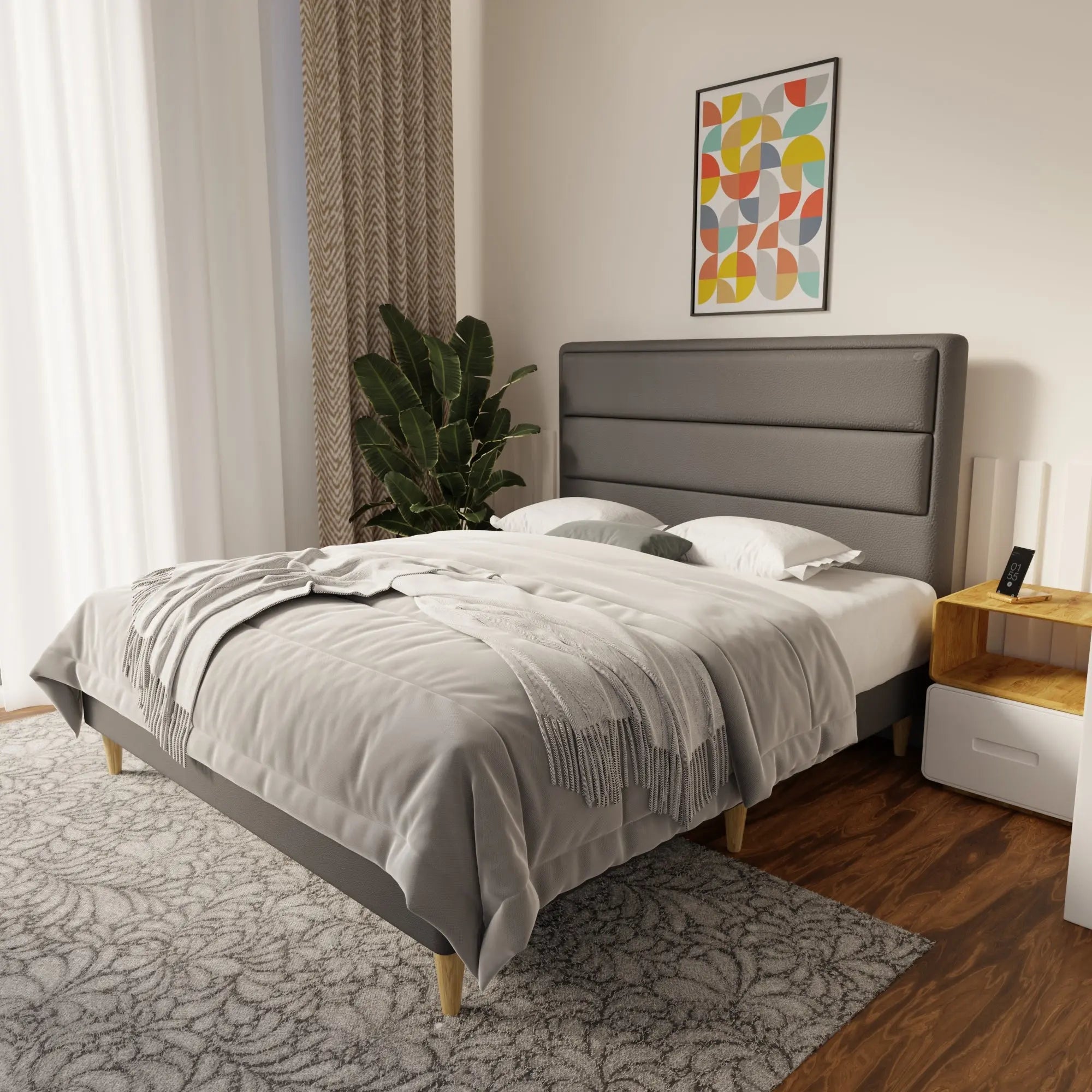 Zorvain Faux Leather Bed Frame (Pet Friendly) by Somnuz