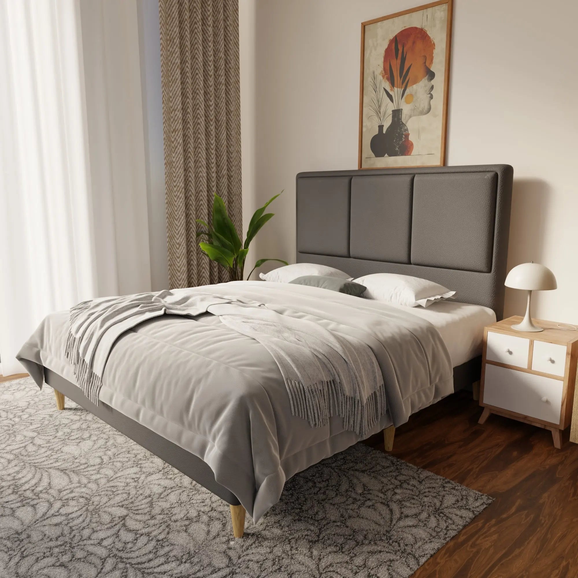 Velmira Faux Leather Bed Frame (Pet Friendly) by Somnuz