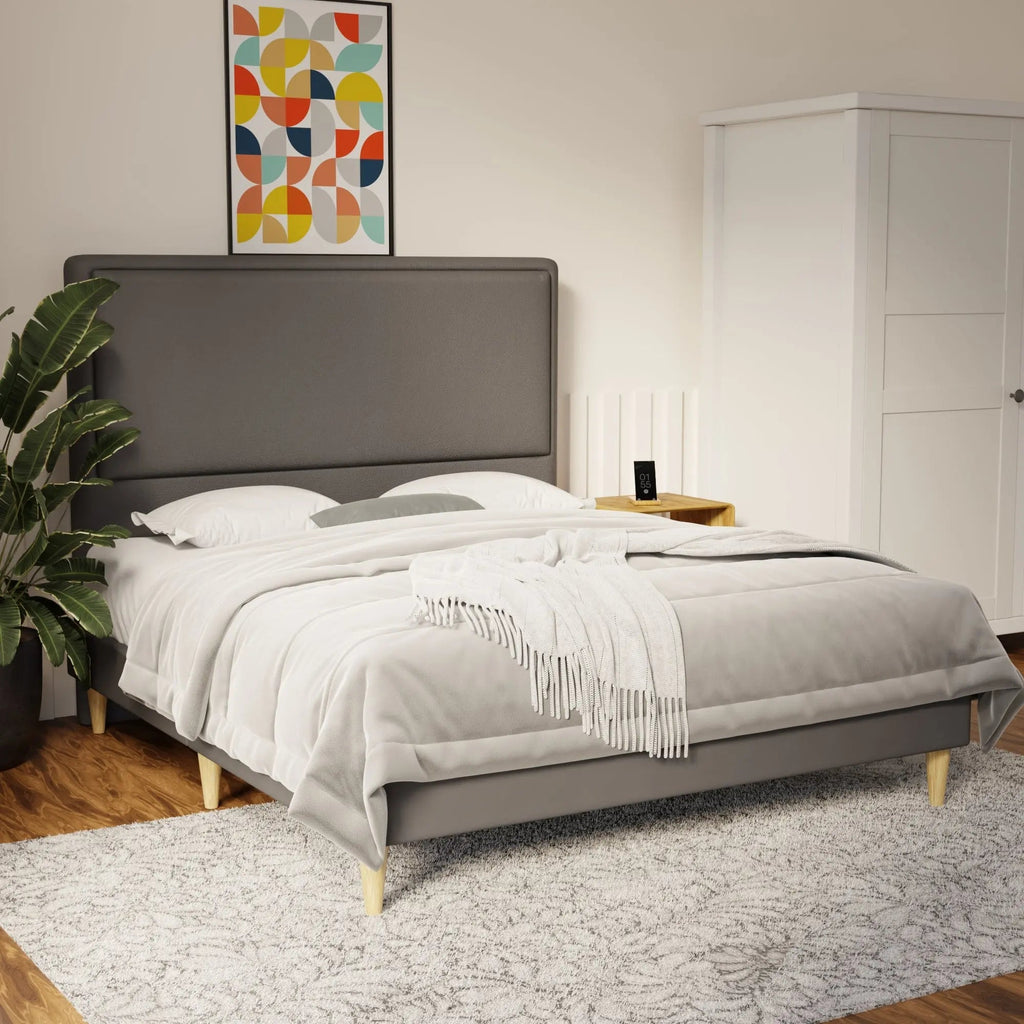 Shiro Faux Leather Bed Frame (Pet Friendly) by Somnuz