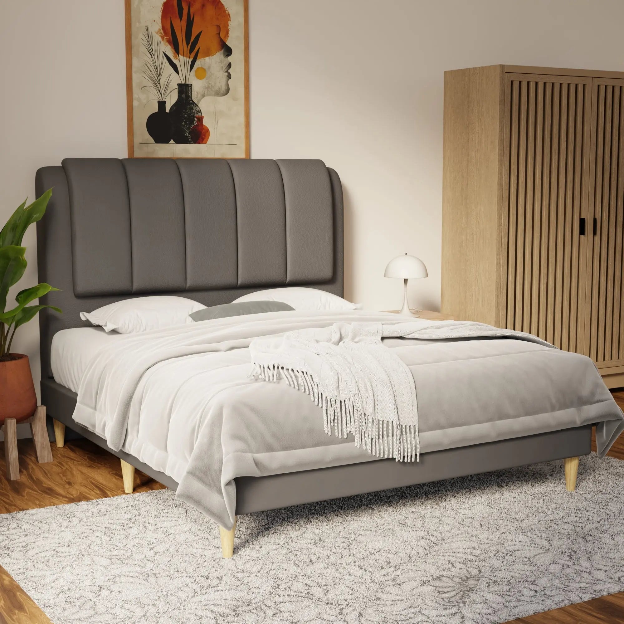 Asteron Faux Leather Bed Frame (Pet Friendly) by Somnuz