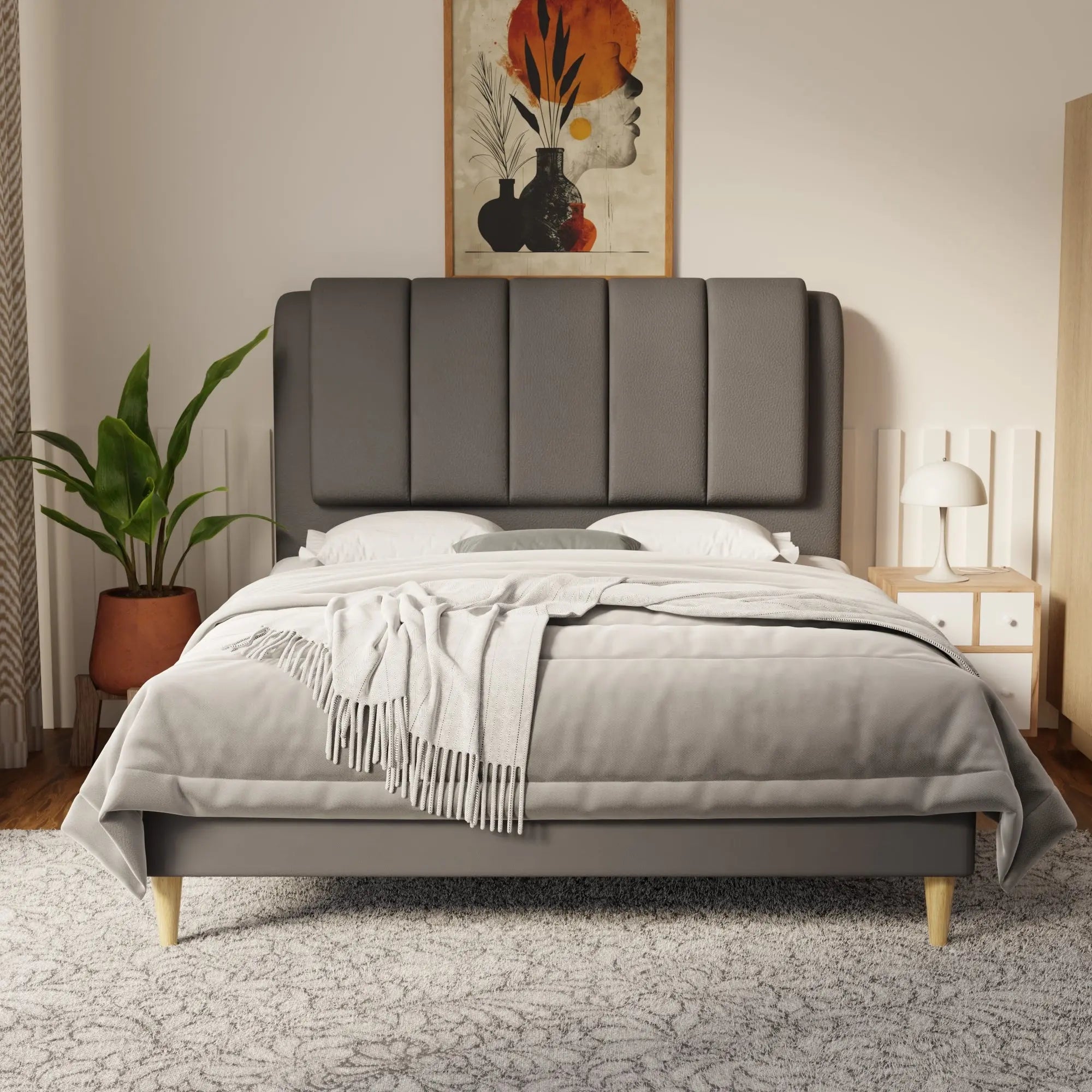 Asteron Faux Leather Bed Frame (Pet Friendly) by Somnuz