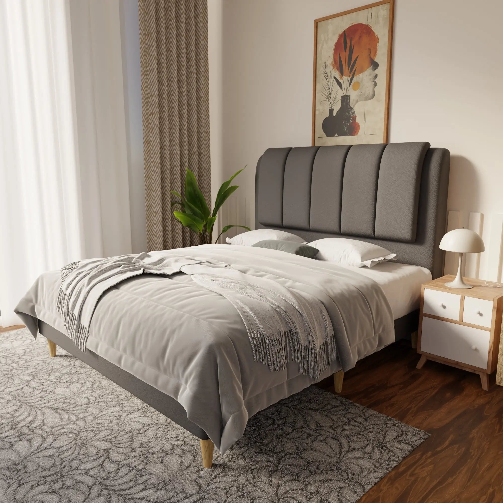 Asteron Faux Leather Bed Frame (Pet Friendly) by Somnuz