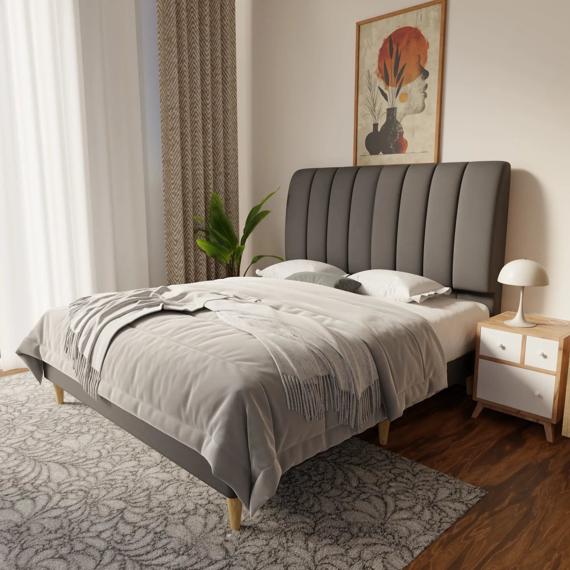 Trevino Faux Leather Bed Frame (Pet Friendly) by Somnuz