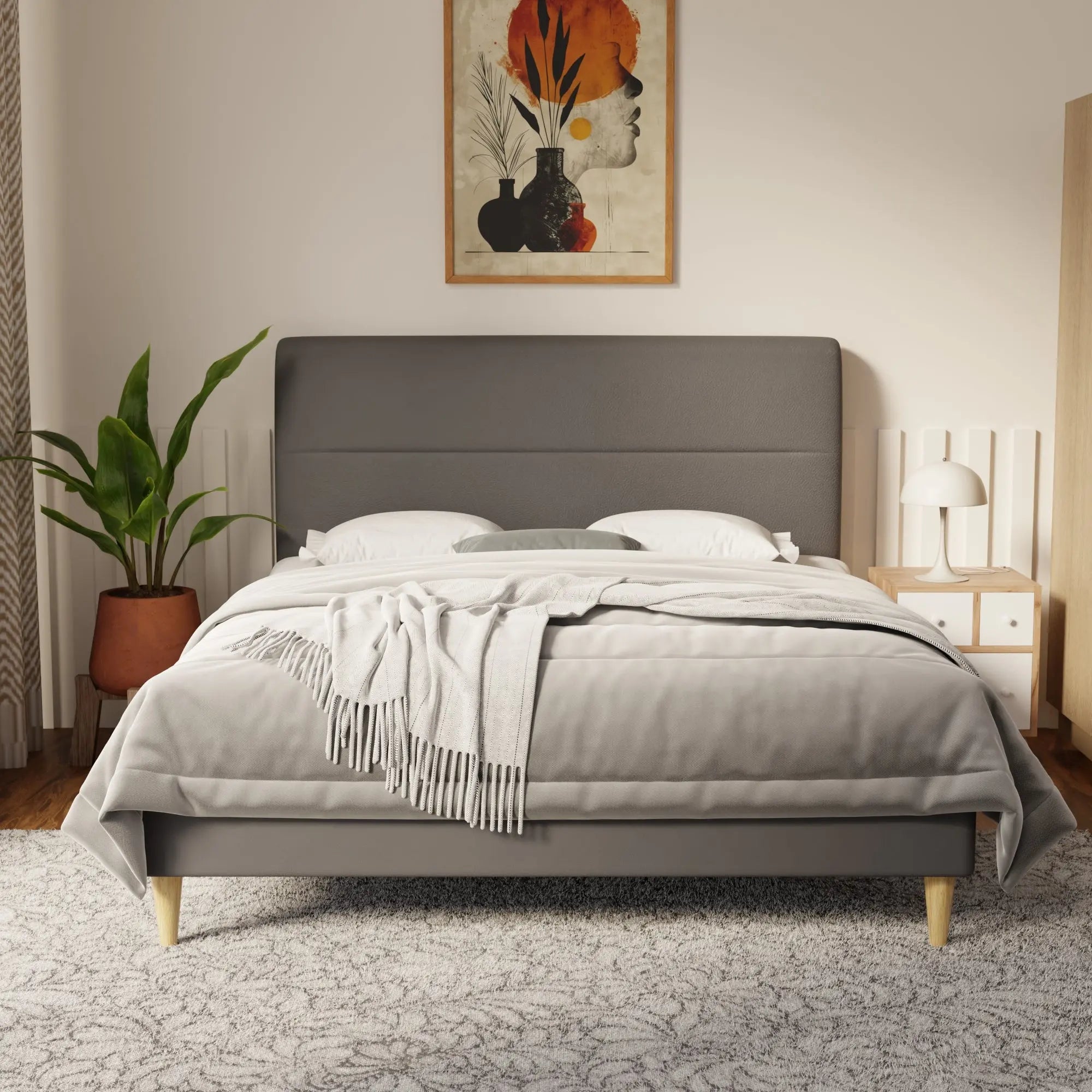 Lysara Faux Leather Bed Frame (Pet Friendly) by Somnuz