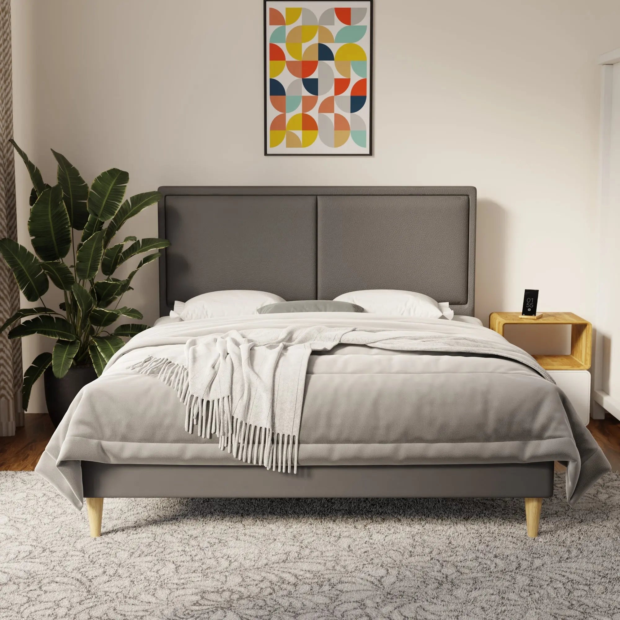 Bravelle Faux Leather Bed Frame (Pet Friendly) by Somnuz