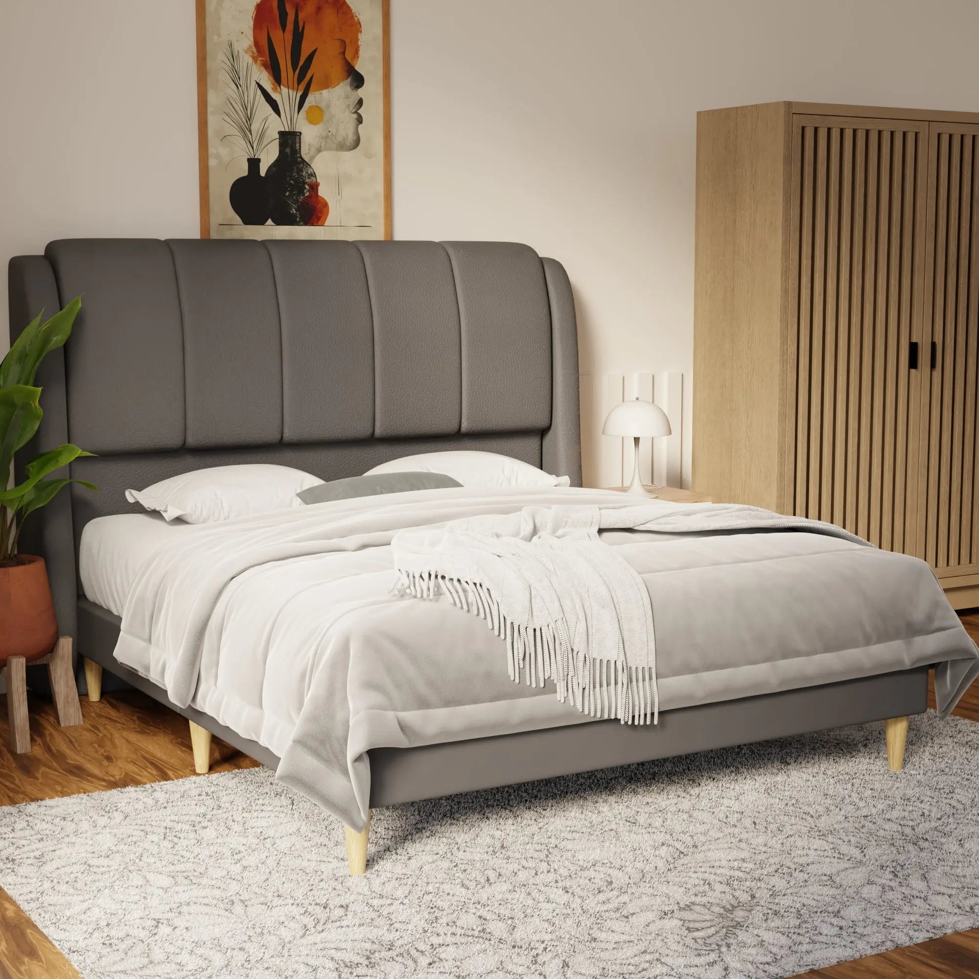 Brinley Faux Leather Bed Frame (Pet Friendly) by Somnuz