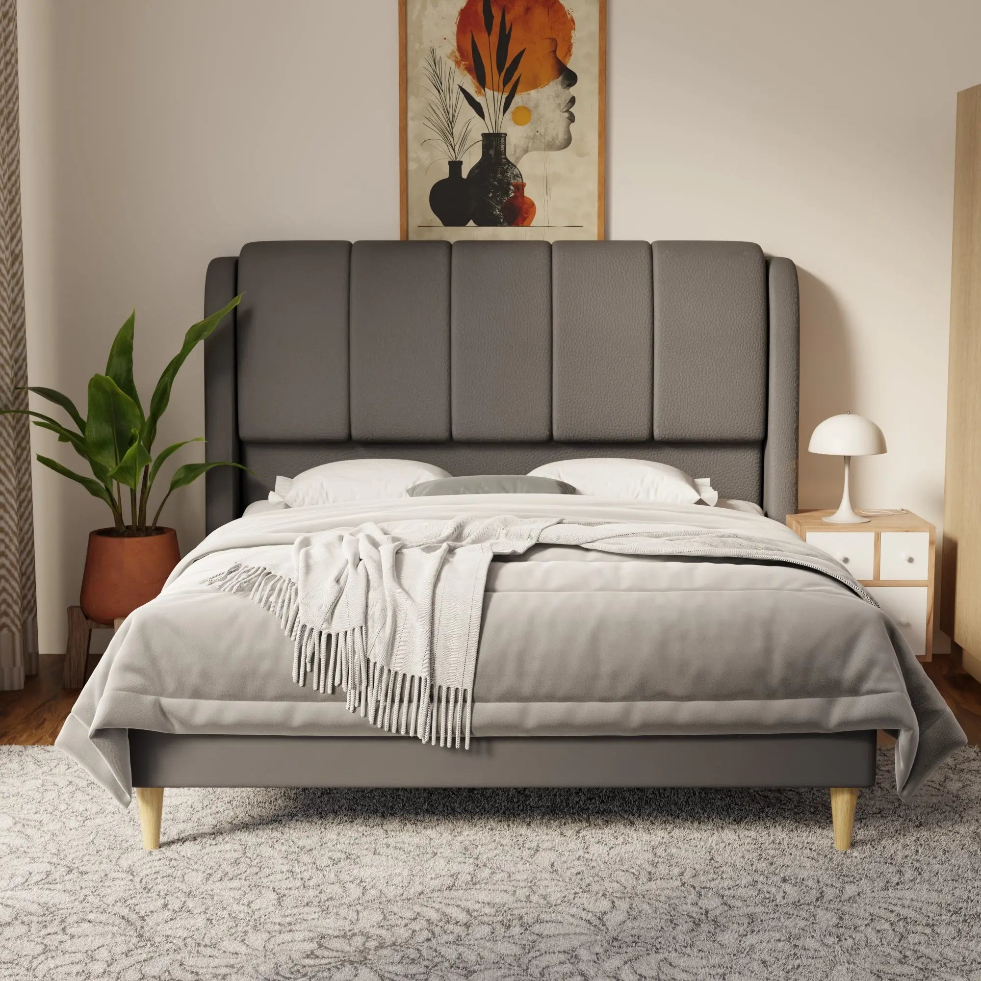 Brinley Faux Leather Bed Frame (Pet Friendly) by Somnuz
