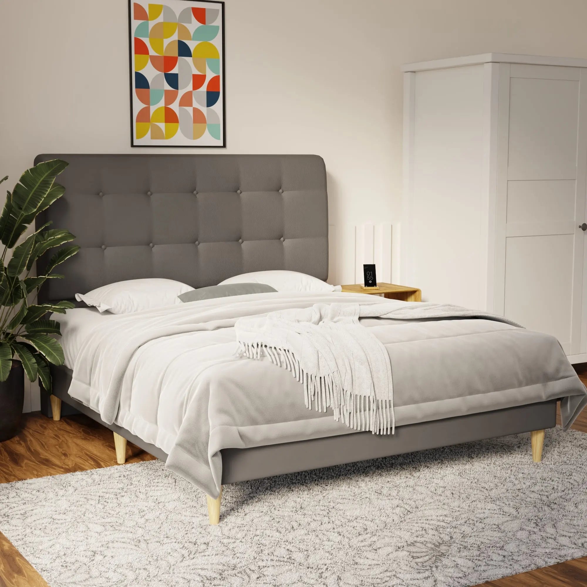 Endora Faux Leather Bed Frame (Pet Friendly) by Somnuz