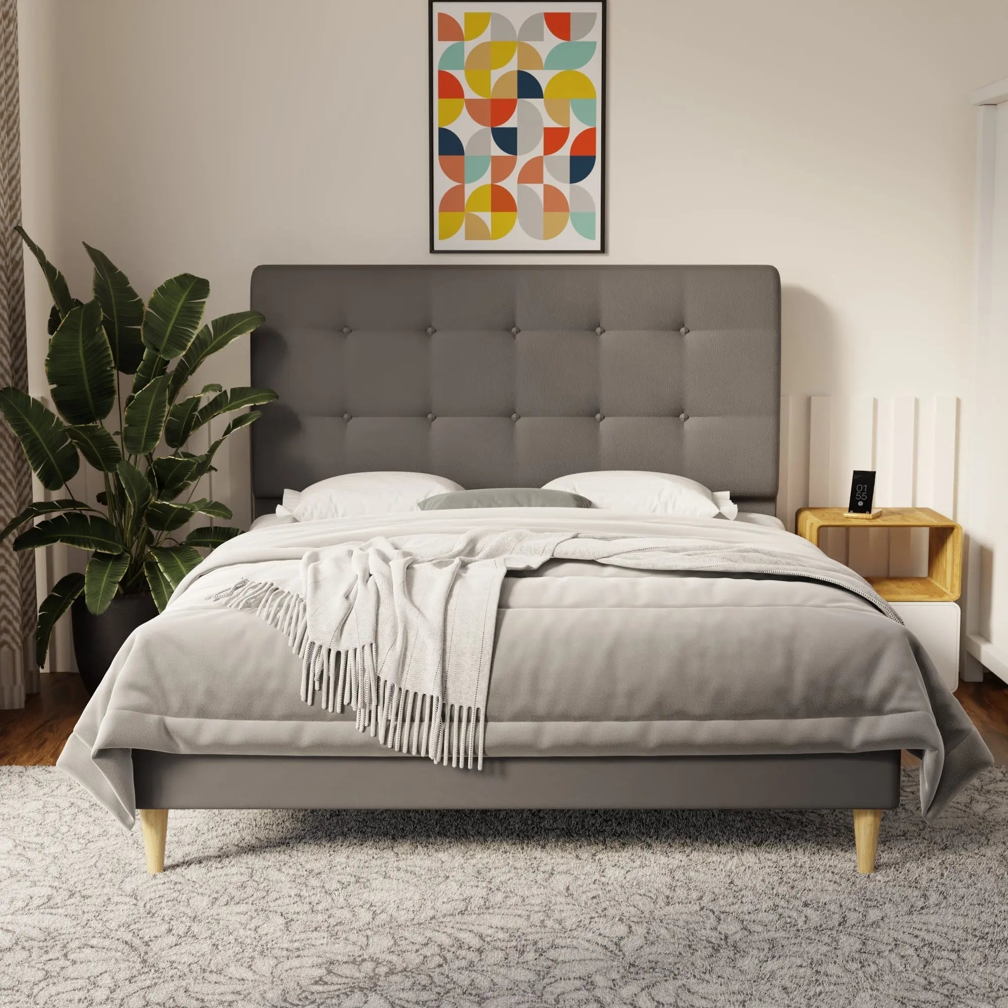 Endora Faux Leather Bed Frame (Pet Friendly) by Somnuz