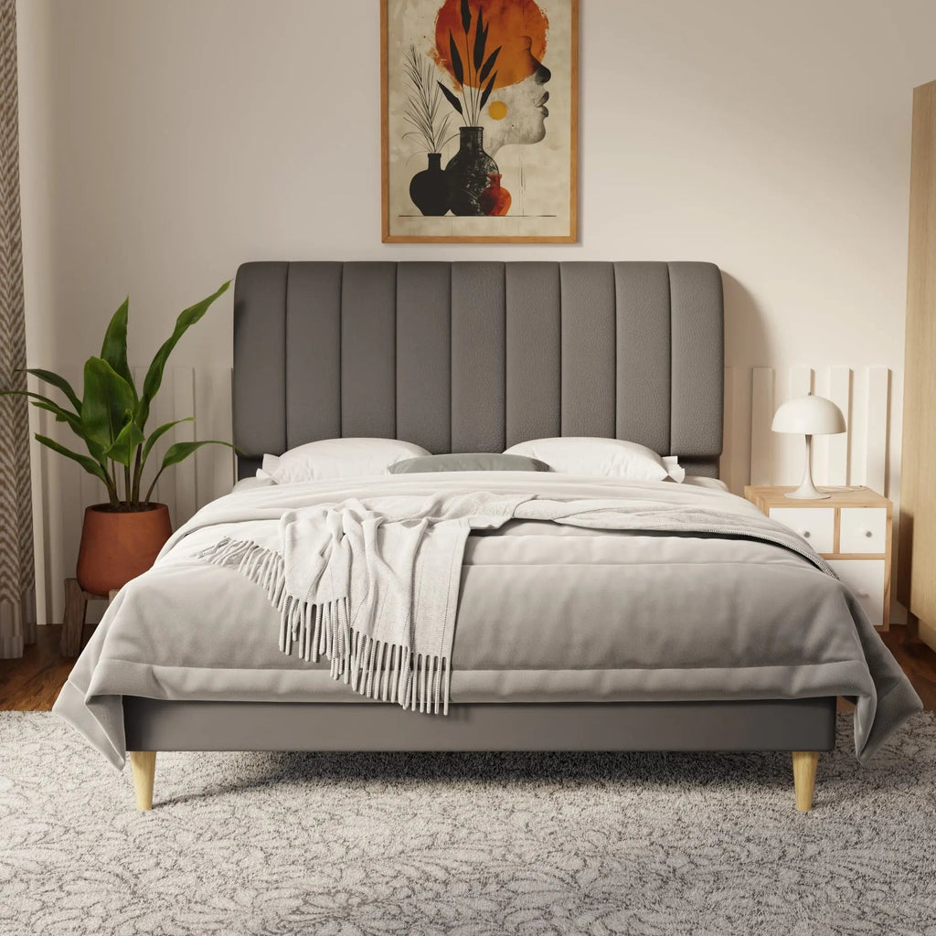 Kuro Faux Leather Bed Frame (Pet Friendly) by Somnuz