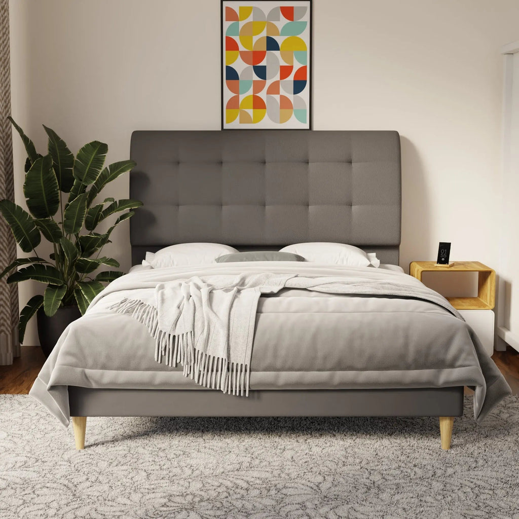 Haldor Faux Leather Bed Frame (Pet Friendly) by Somnuz