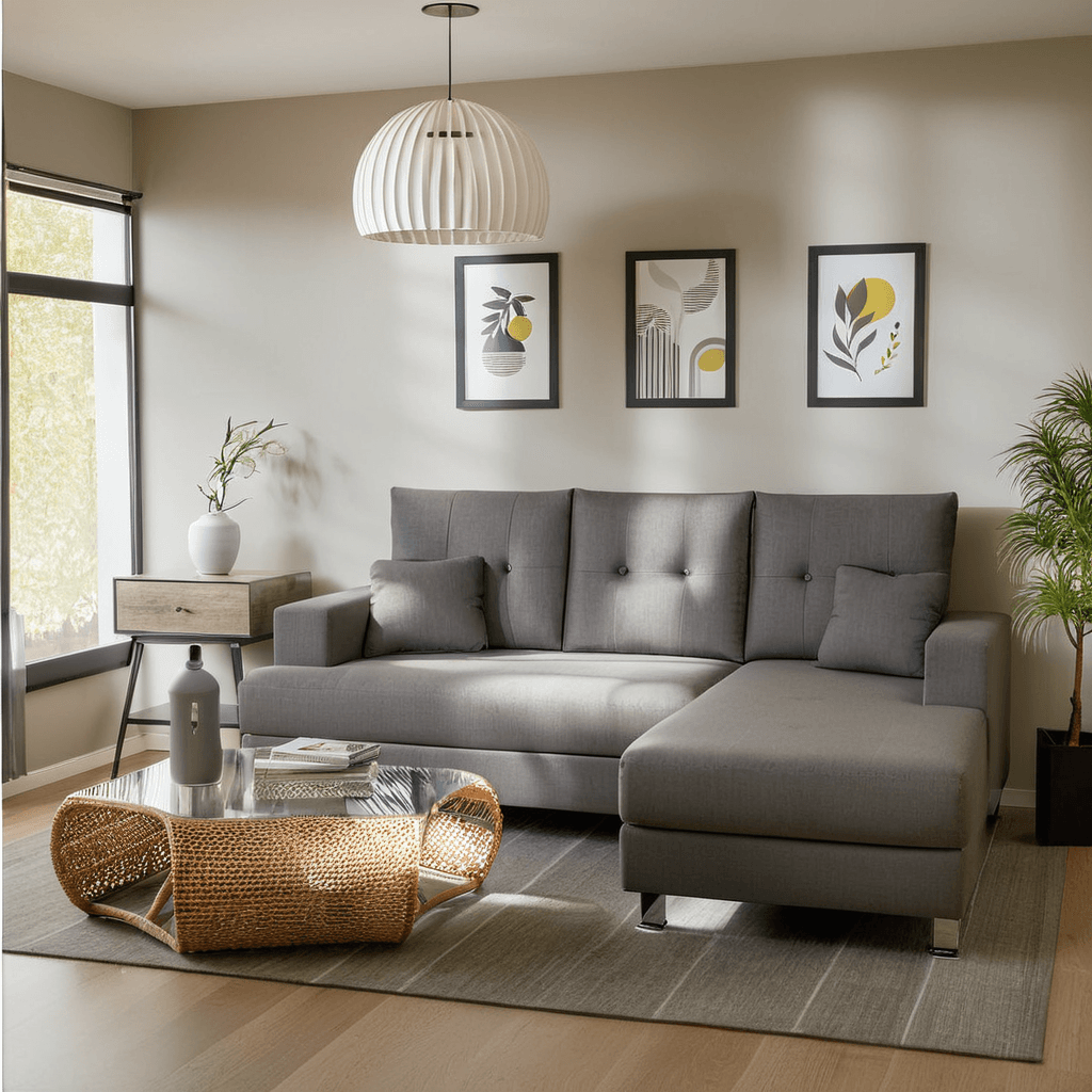 Maddox L-Shape Fabric Sofa (Water Repellent)