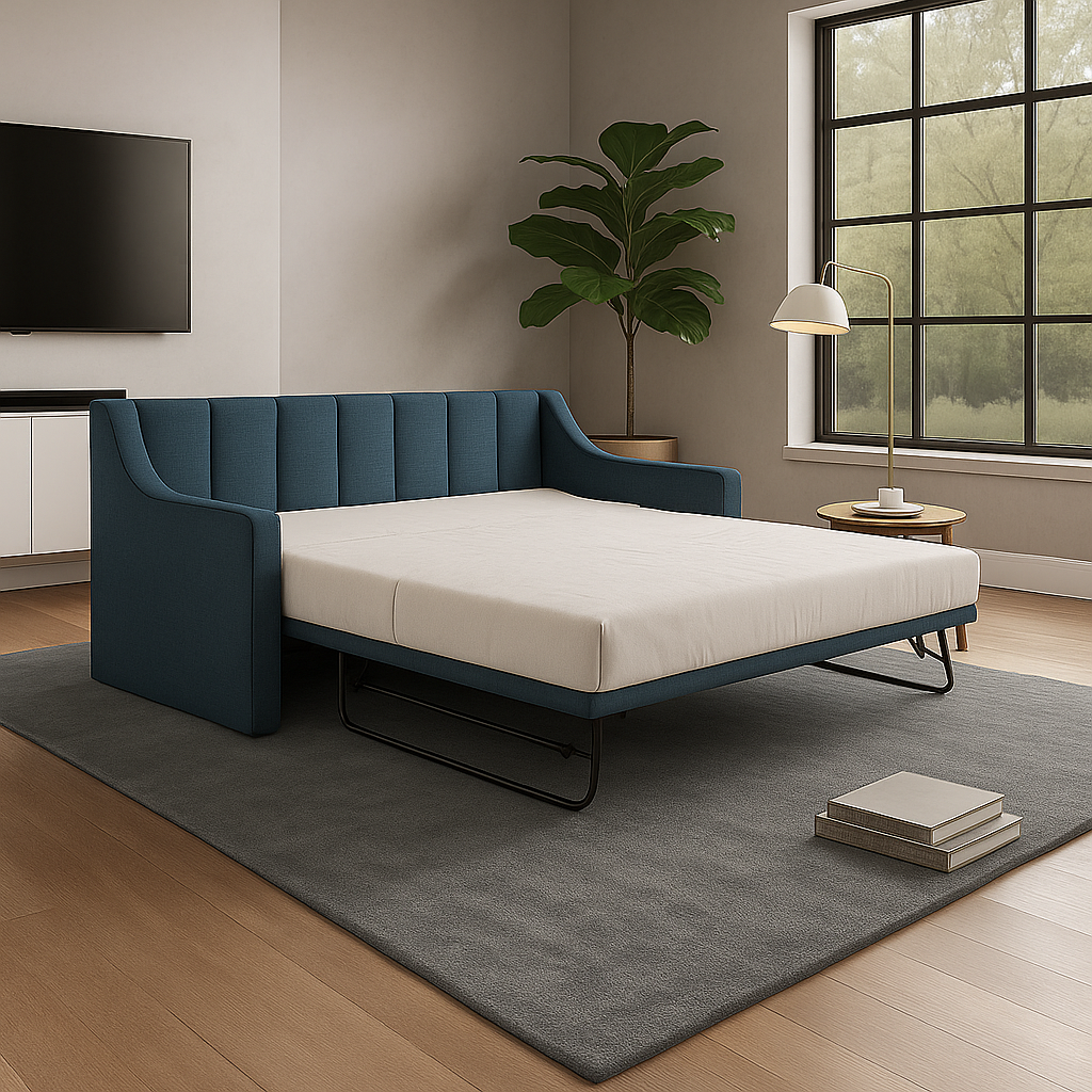 Meredith 3 in 1 Fabric Daybed Pull Out Bed Frame (Water Repellent)