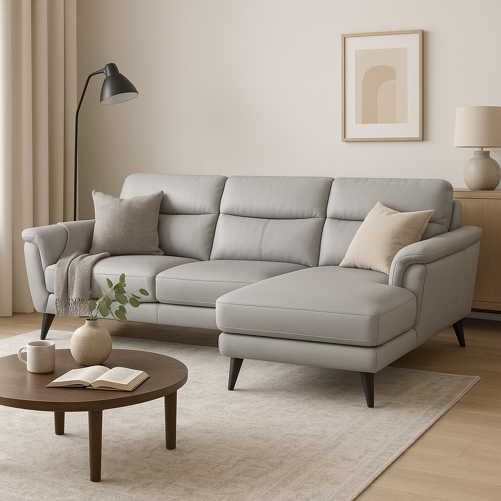 Sayuri Genuine Leather L-Shaped Sofa