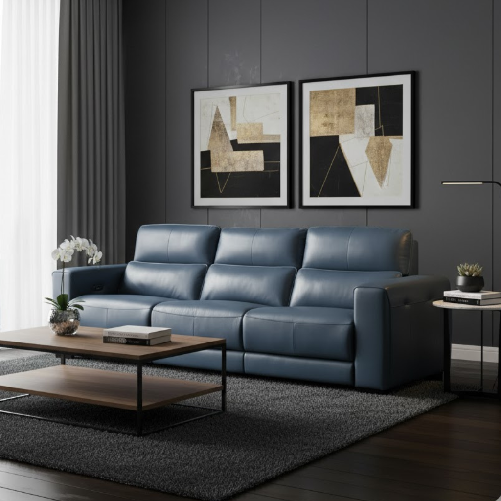 Yume Genuine Leather Recliner Sofa